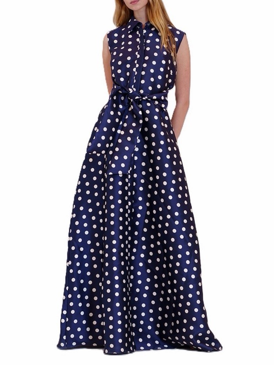 JULIA JORDAN Dresses & Skirts - JULIA JORDAN SLEEVELESS POLKA DOT MAXI DRESS   COLOR NAVY SIZE 6 NWT